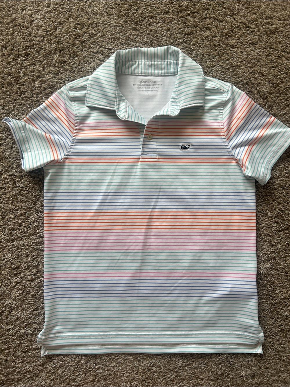 Kids Striped VINEYARD VINES Polo Shirt in Pastel Multi-Color